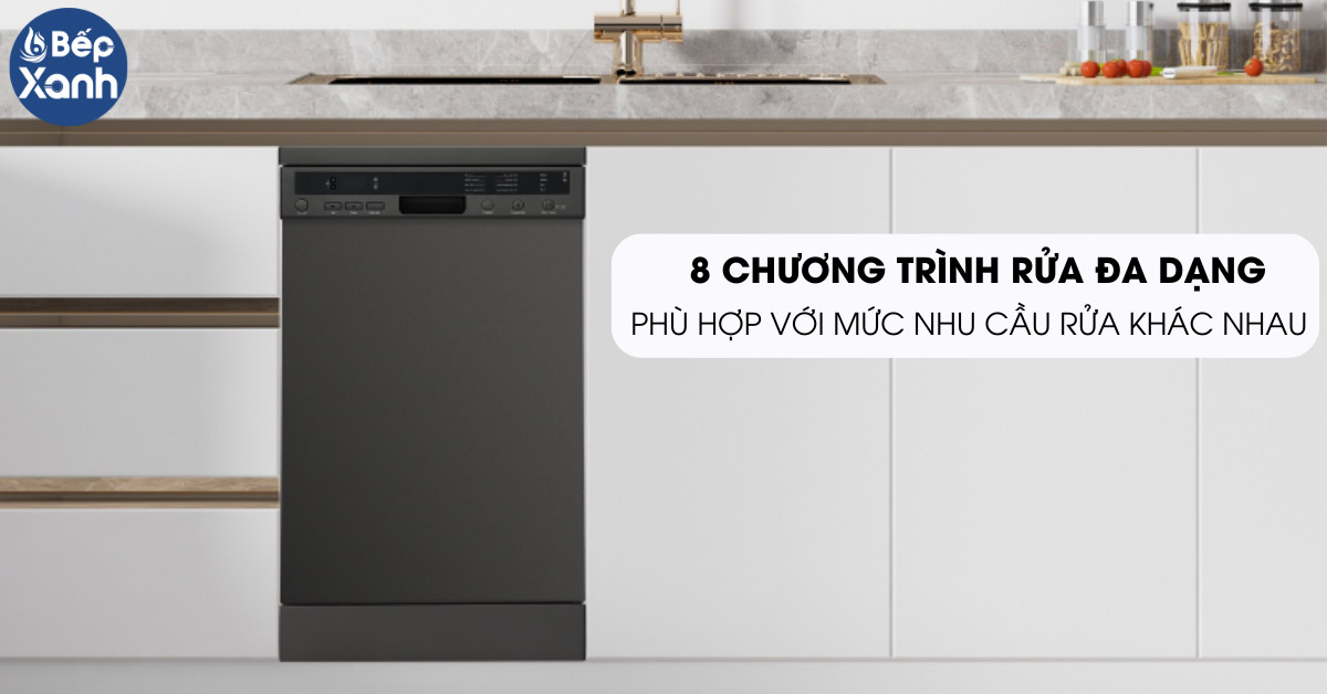 Malloca MDW10-BS08FS trang bị 8 chương trình rửa đa dạng