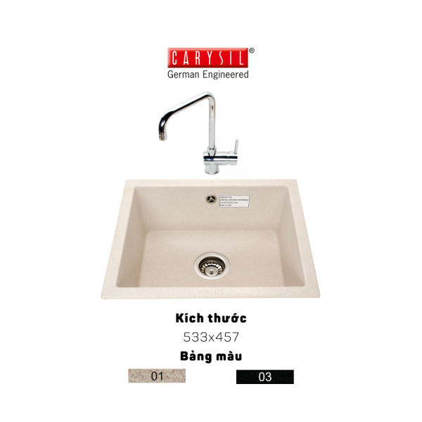 chậu rửa chén bằng đá granite 1 hộc SAA