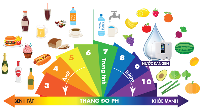Nước điện giải ion kiều giàu tính kiềm tự nhiên như rau củ quả