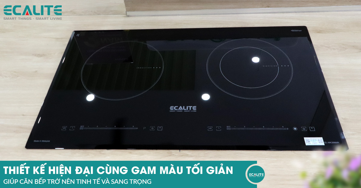 Bếp 1 điện 1 từ Ecalite EL-MK2688IR sở hữu thiết kế hiện đại