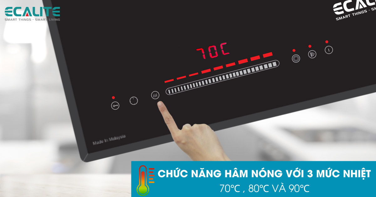 Chức năng hâm nóng trên bếp điện hãng Ecalite
