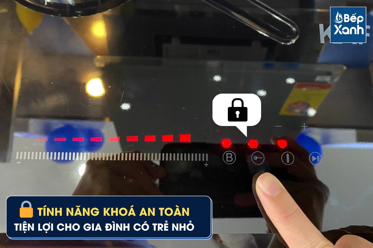 Tính năng khoá an toàn cho cả 2 vùng nấu