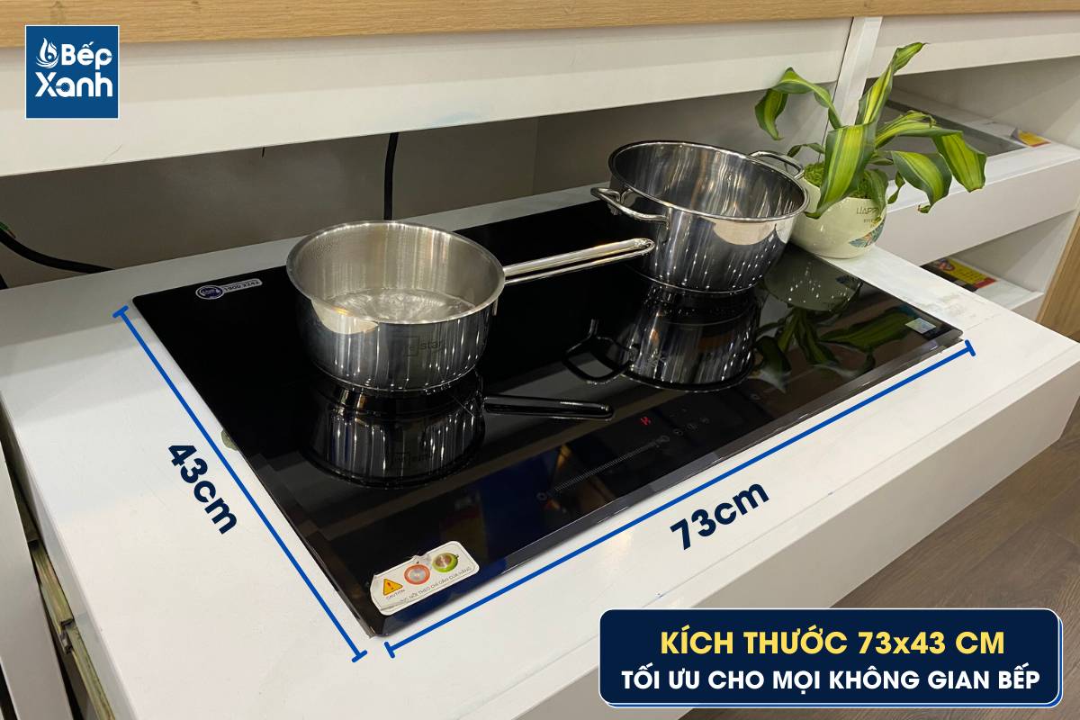 Bếp điện từ Kaff có kích thước 73x43cm
