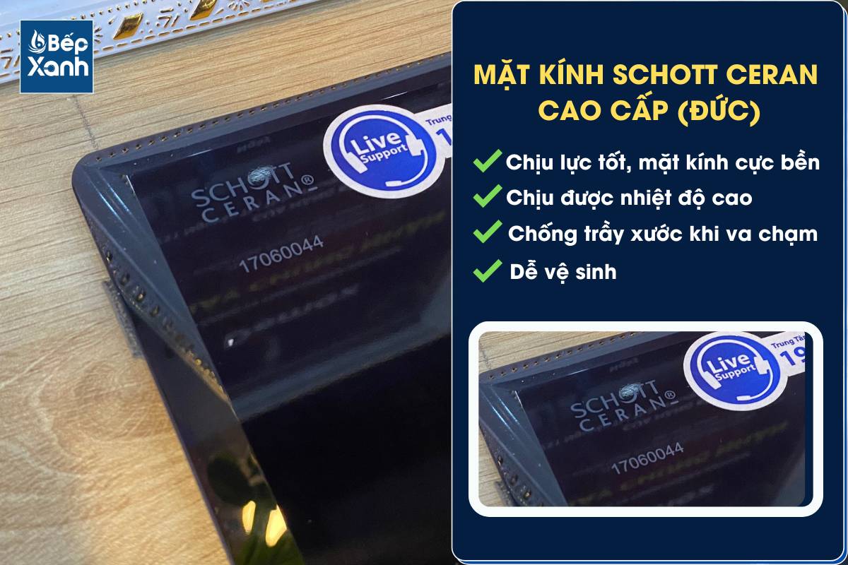 Mặt kính Schott Ceran với nhiều ưu điểm