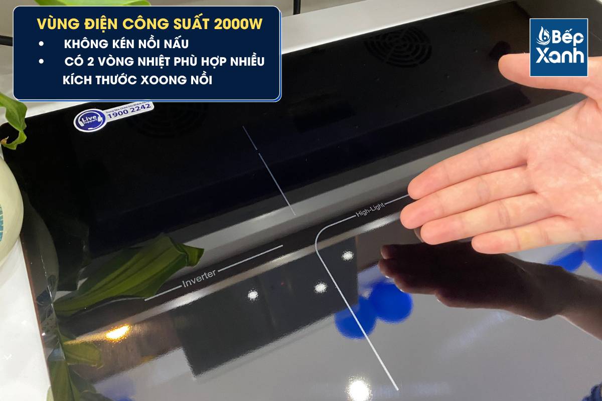 Vùng nấu điện của bếp Kaff KF-FL68IC