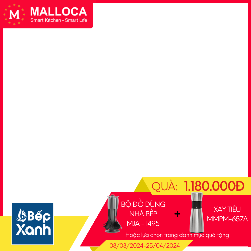 Bếp gas âm 2 vùng nấu Malloca GHG 732A NEW/ Màu đen