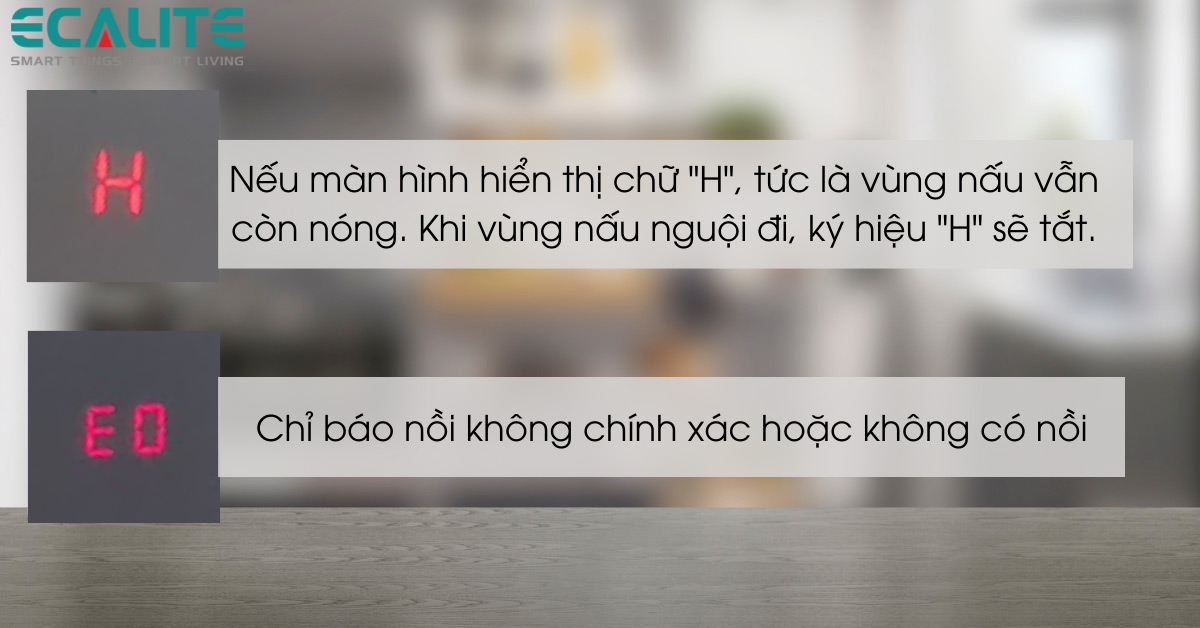 Các chức năng cảnh báo trên bếp từ Ecalite EL-MK2688II