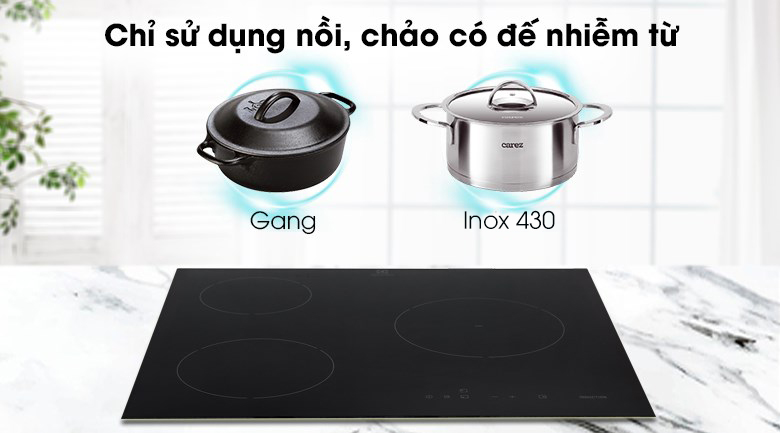 Dùng nồi, chảo có đế nhiễm từ 