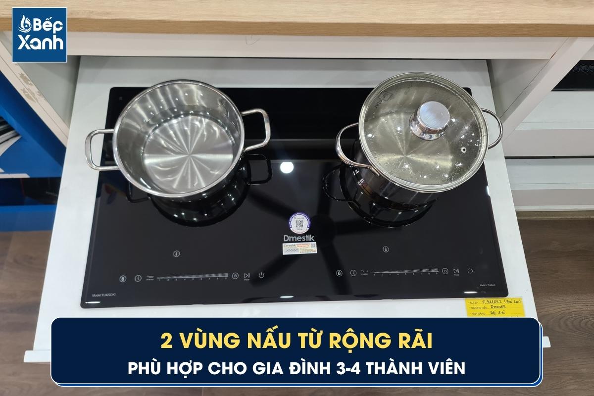 Bếp TL922DKI trang bị 2 vùng nấu rộng rãi
