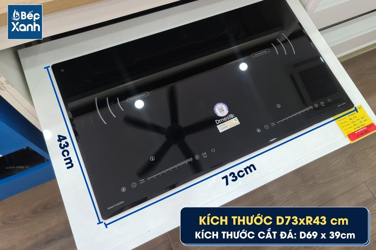 Kích thước bếp từ 2 vùng nấu D'mestik TL922DKI