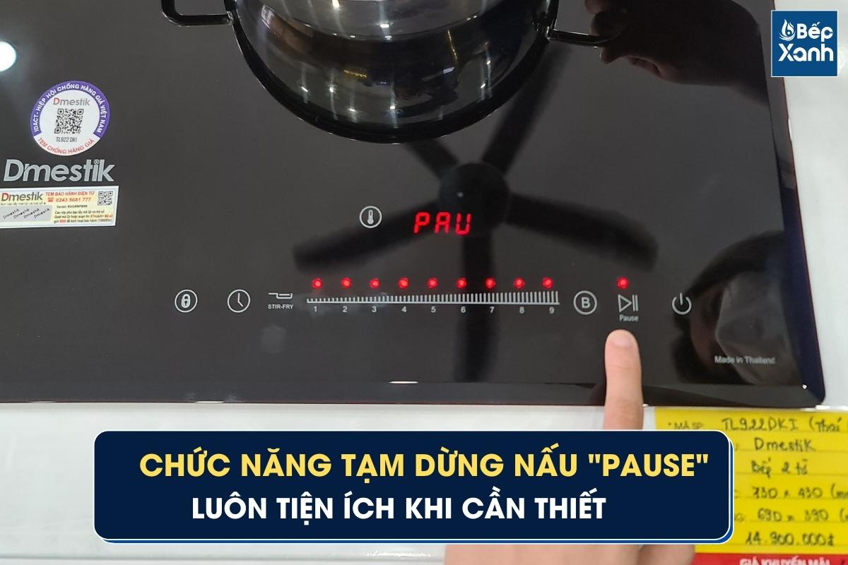 Chức năng tạm dừng nấu trên bếp từ đôi D'mestik