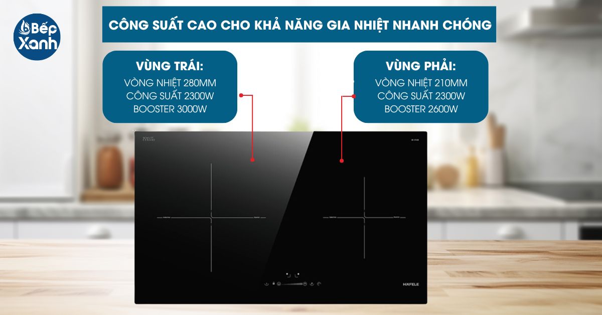 Bếp từ Hafele HC-I752B 536.61.787 công suất cao Bếp từ Hafele HC-I752B 536.61.787 công suất cao
