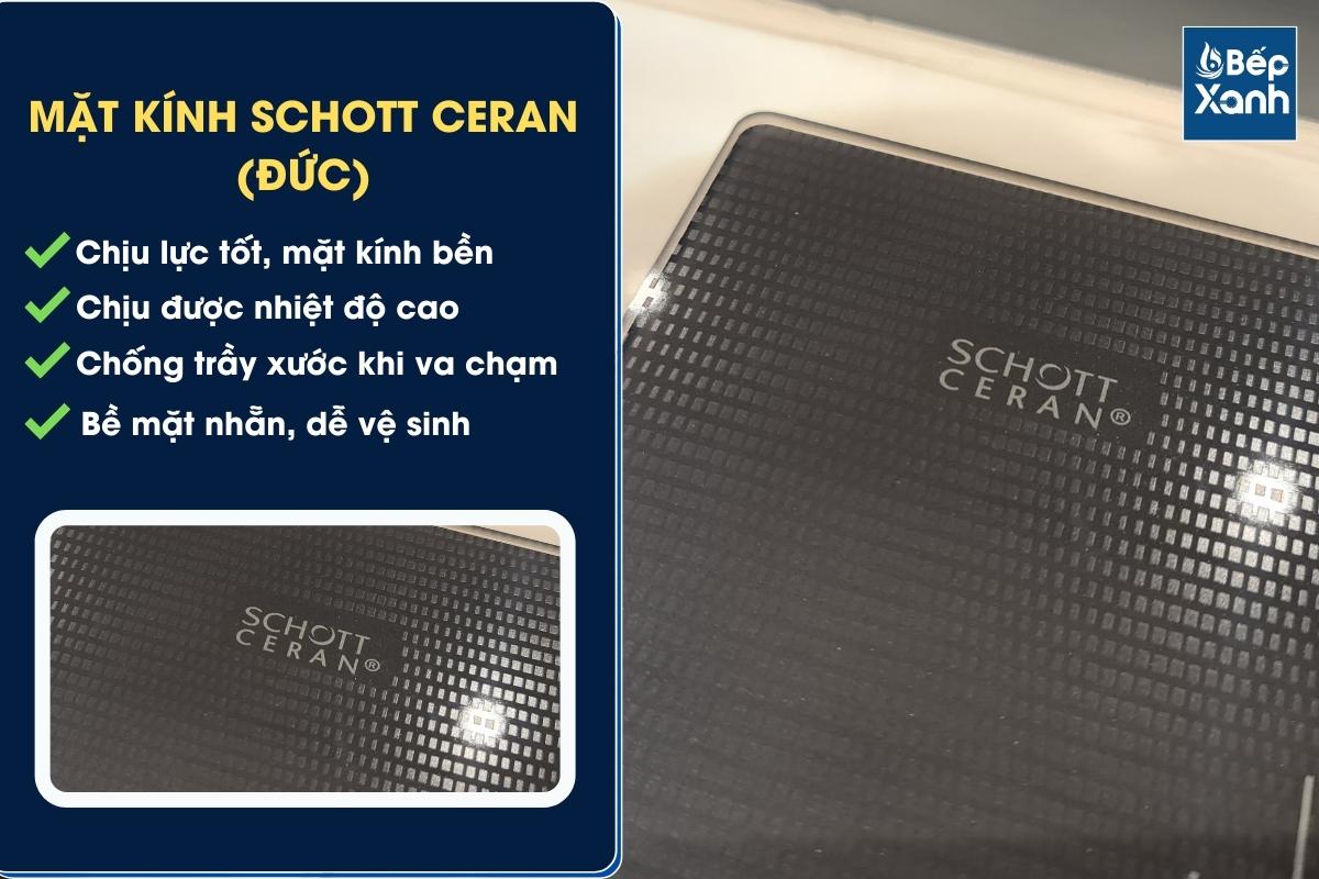 Bếp từ MI 594 LINEAR sử dụng mặt kính Schott Ceran