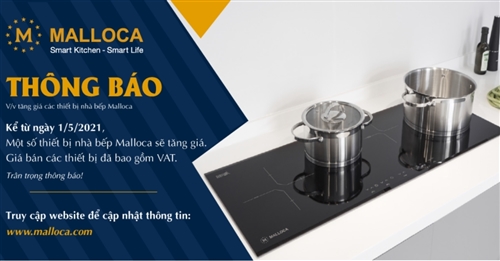 Thông báo đổi giá sản phẩm Malloca 2021