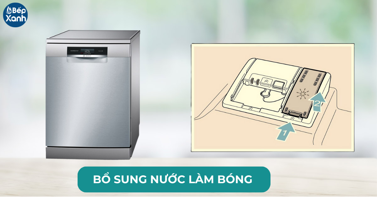 Bổ sung nước làm bóng cho máy rửa bát Bosch SMS88TI36E