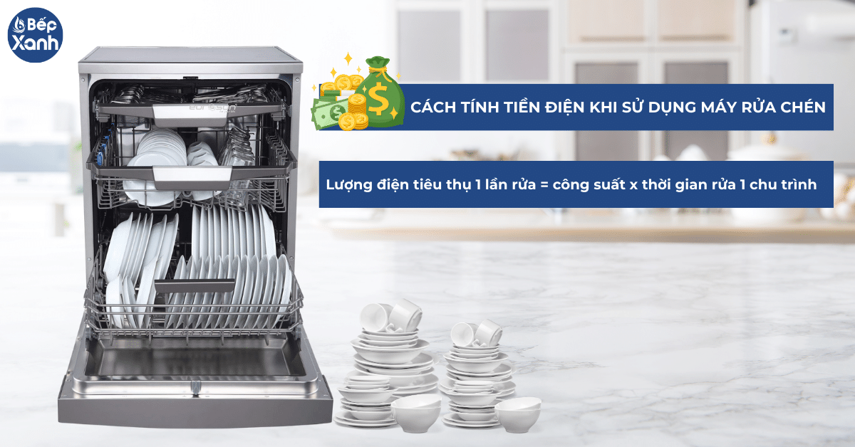 Cách tính tiền điện khi sử dụng máy rửa bát