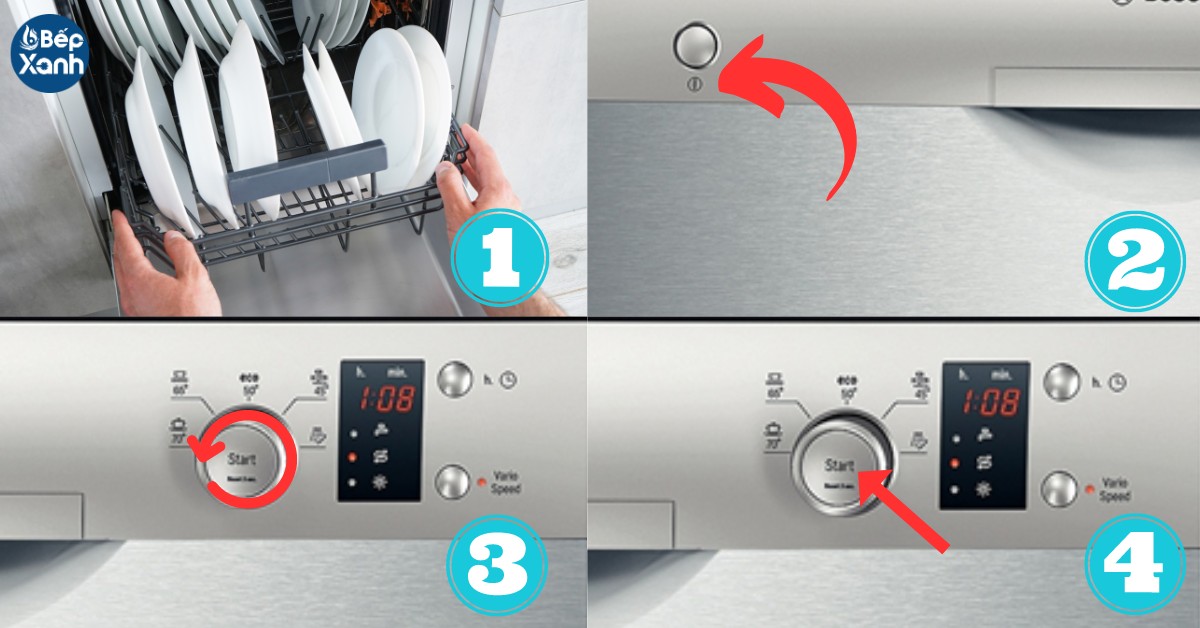 Cài đặt các chương trình rửa qua 4 bước