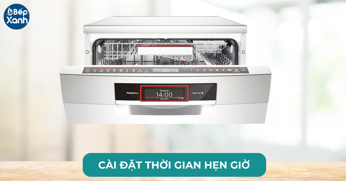 Máy rửa bát Bosch SMS88TI36E cài đặt thời gian hẹn giờ