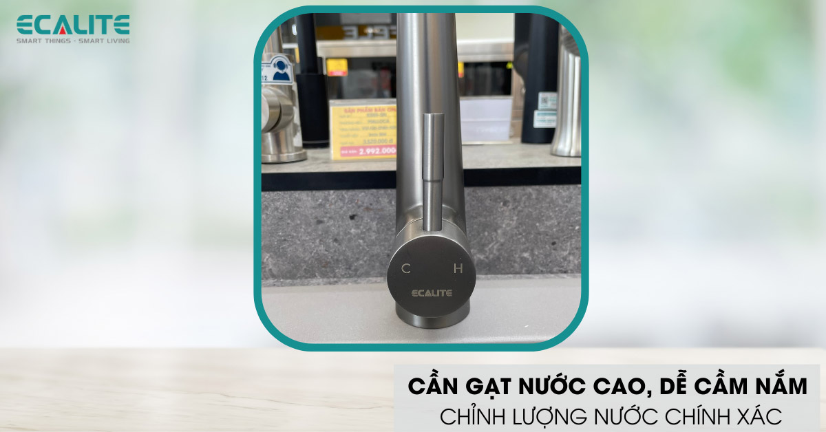 vòi rửa chén dây rút Ecalite EF-K149G cần gạt nước dễ thao tác
