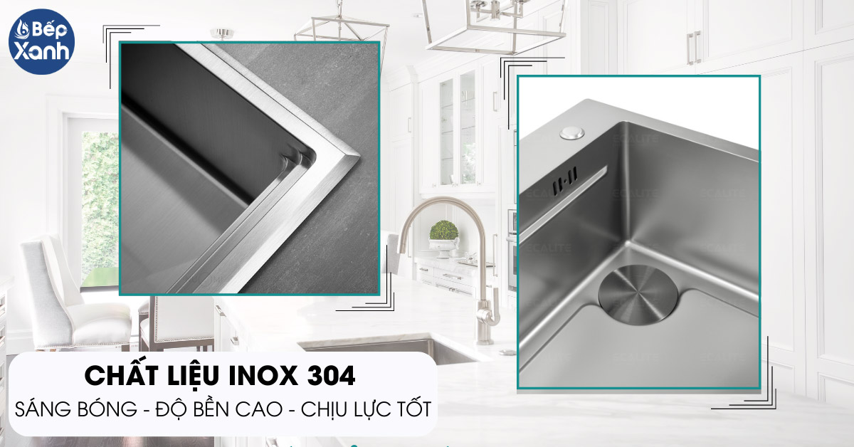 Chậu rửa chén Ecalite chất liệu Inox 304