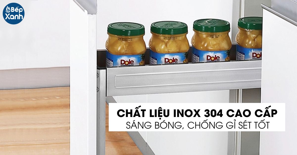 Kệ đựng gia vị và chai lọ inox hộp Grob GH-25B chất liệu inox