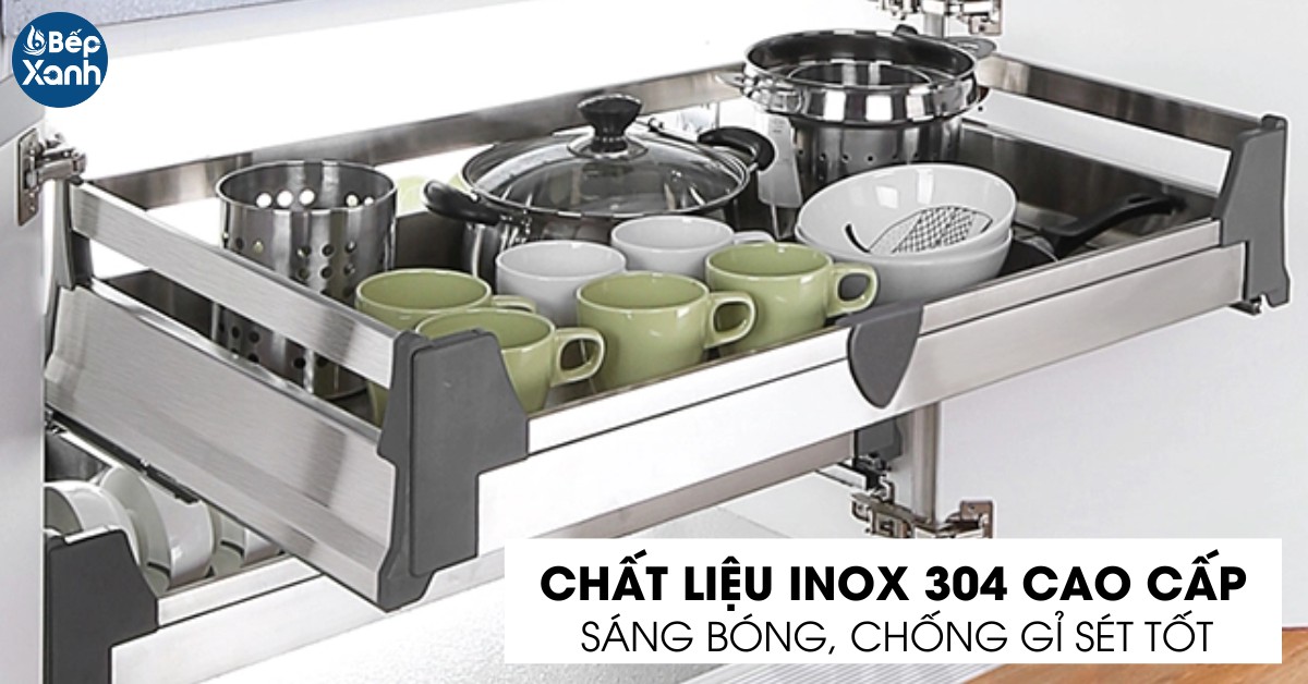 kệ xoong nồi inox hộp Grob Box70 chất liệu inox cao cấp