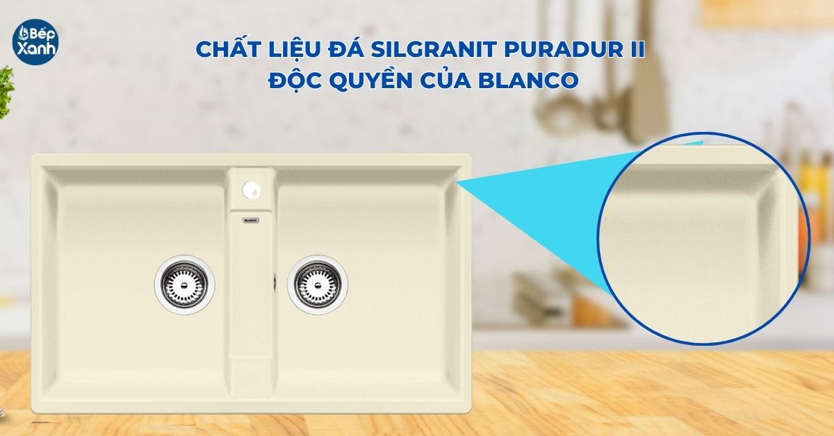 Chấu Blanco Zia 9 567.68.640 hoàn thiện từ đá Silgranite chịu lực tốt