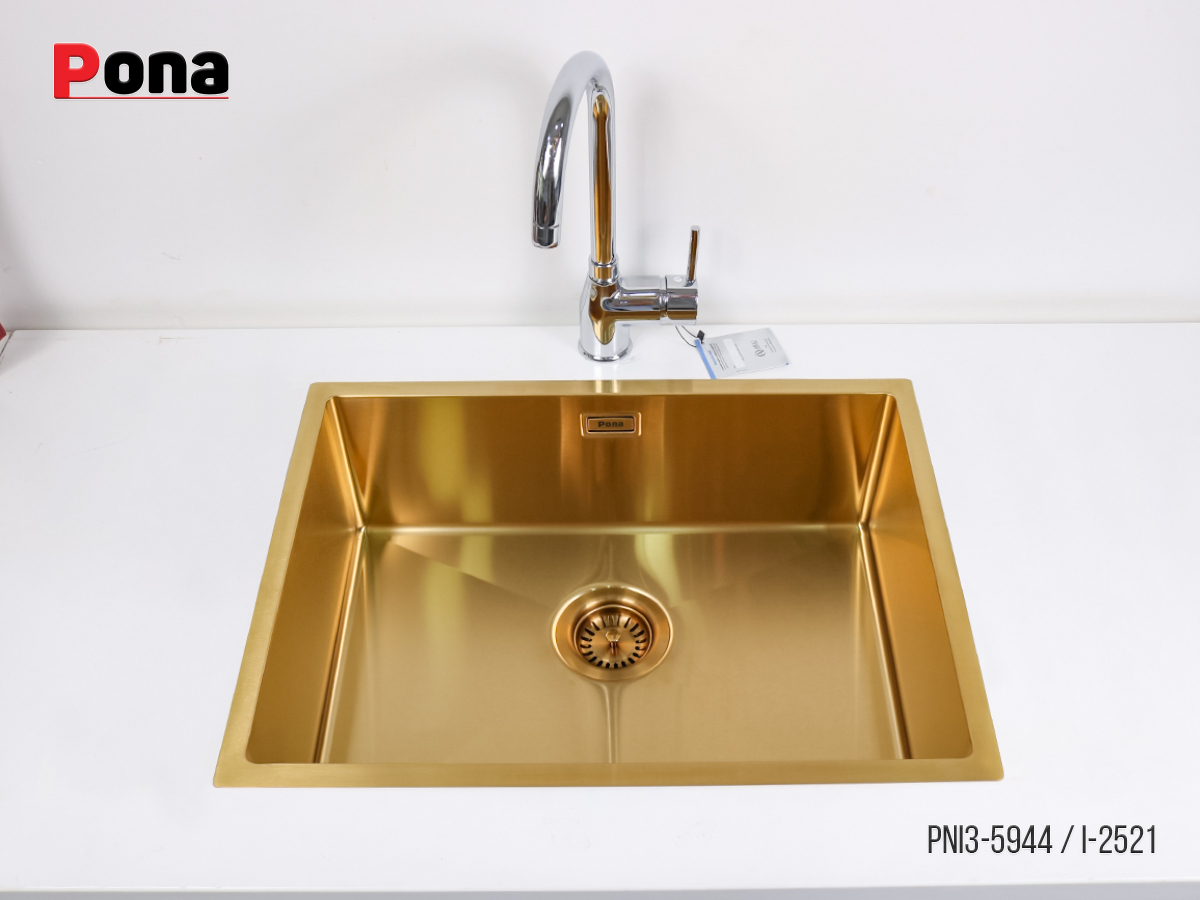 Chậu Rửa Chén 1 Hố INOX304 PNI3-5944 - Màu Vàng