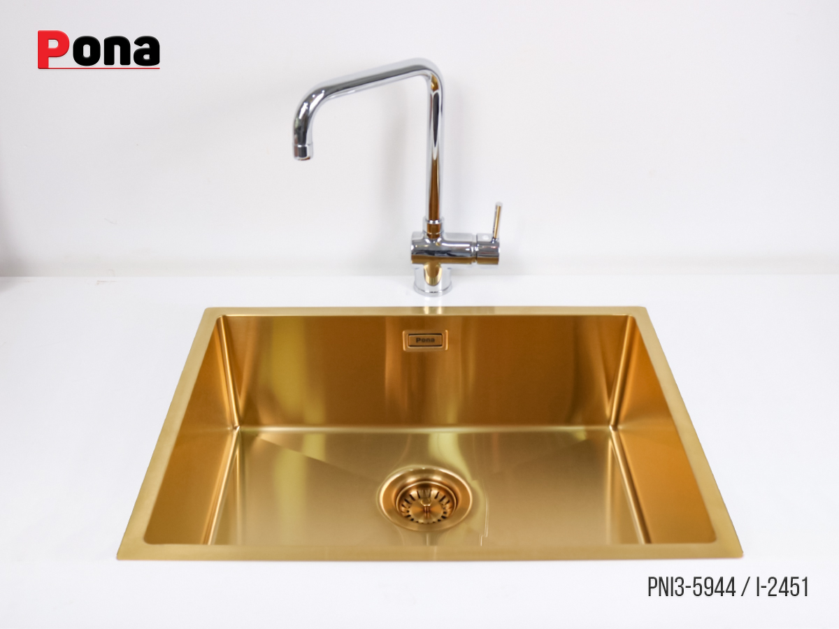 Chậu Rửa Chén 1 Hố INOX304 PNI3-5944 - Màu Vàng