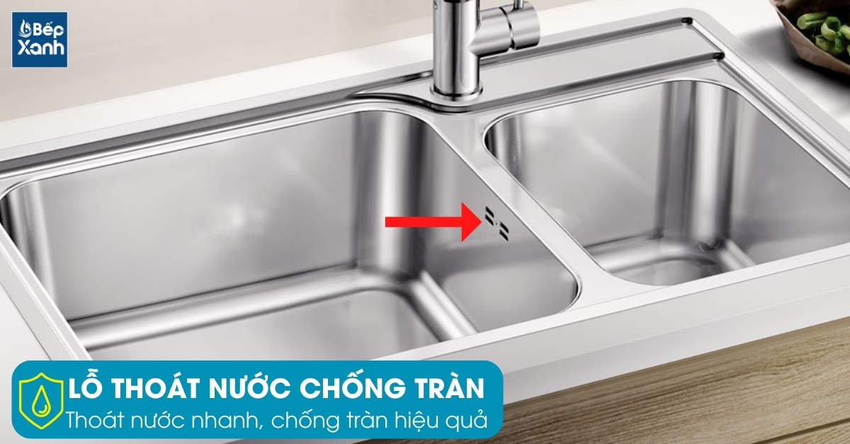 Chậu rửa chén Blanco LEMIS XL 8-IF 570.27.189 lỗ thoát tràn an toàn