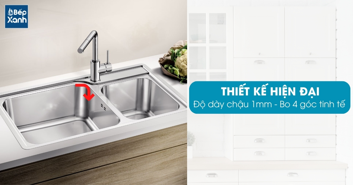 Chậu rửa chén Blanco LEMIS XL 8-IF 570.27.189 thiết kế hiện đại