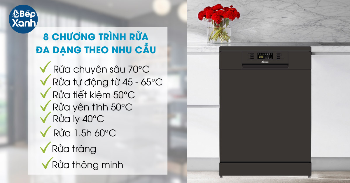 8 chương trình rửa đa dạng