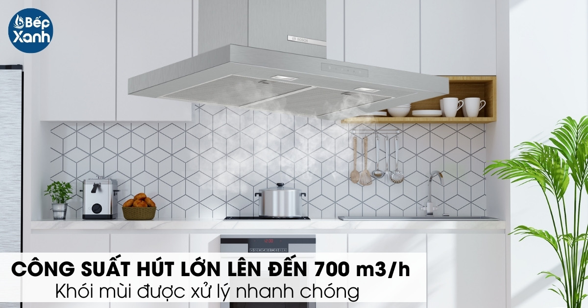 Công suất máy hút mùi cao hút mùi hiệu quả