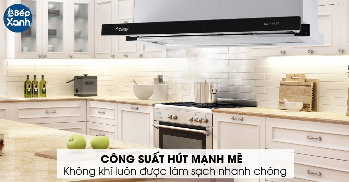 Hút mùi âm tủ Canzy CZ 7002G sở hữu công suất hút cao