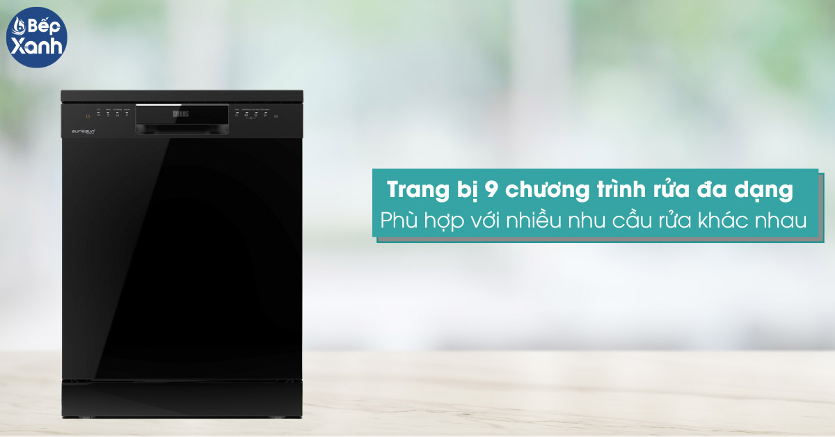 Máy rửa bát Eurosun SMS78EU12EB trang bị 9 chương trình rửa đa dạng