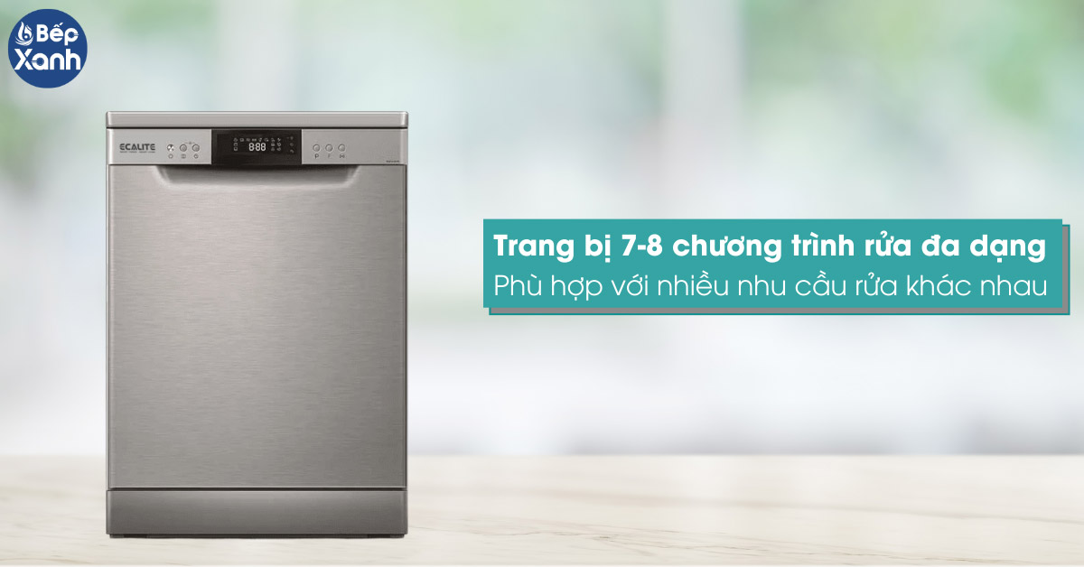 Máy rửa chén Ecalite đa dạng nhiều chương trình rửa