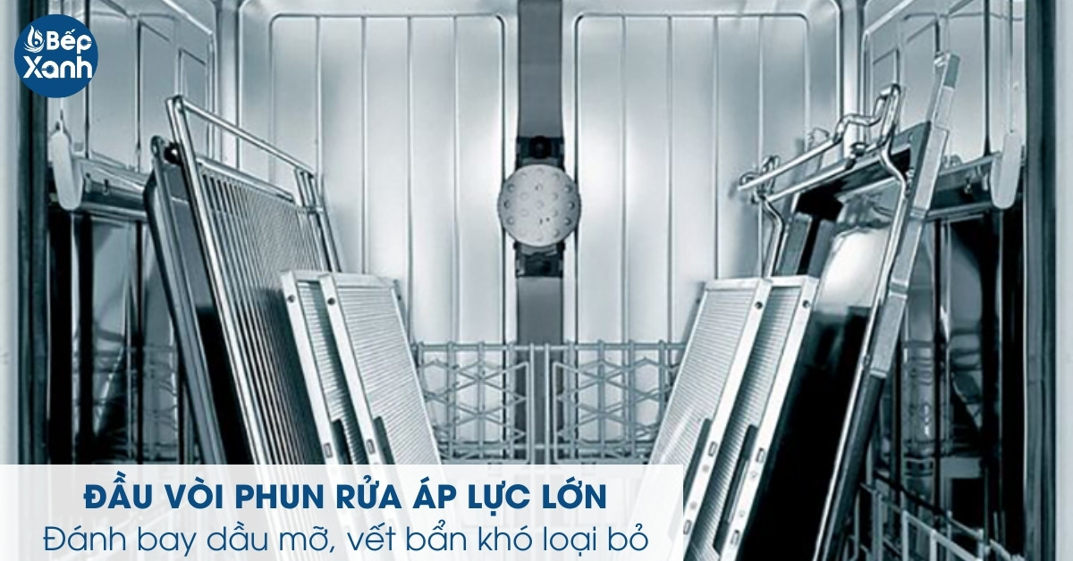 Chén đĩa sạch sẽ nhờ đầu vòi phun áp lực lớn