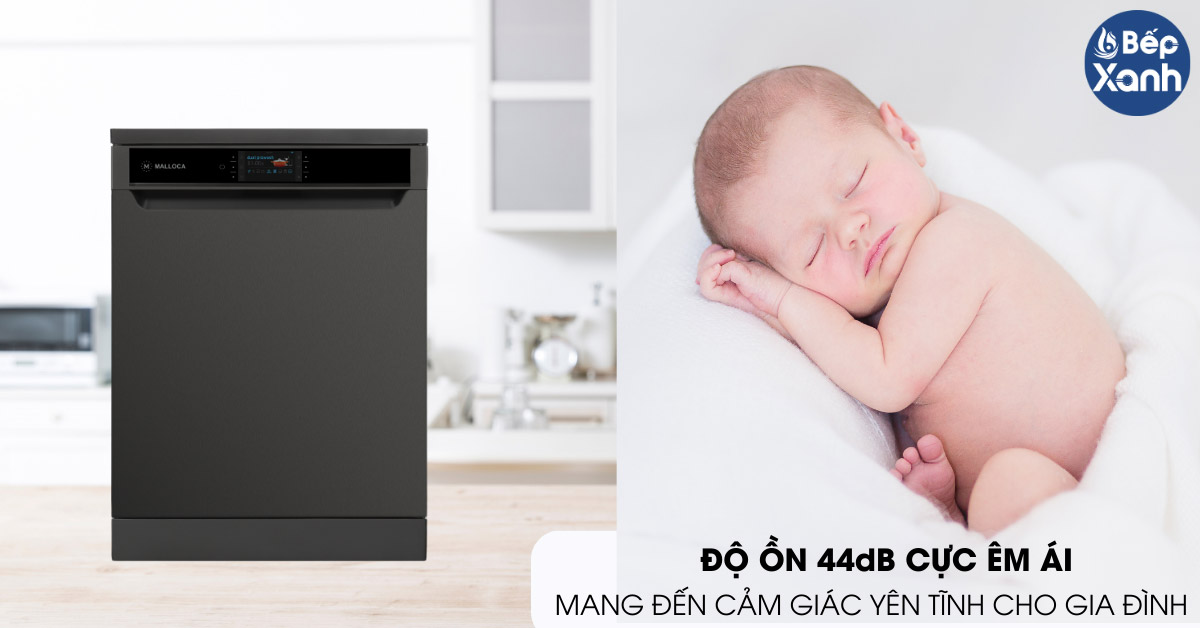 Máy rửa chén Malloca MDW14-BS10TFT độ ồn 44db êm ái