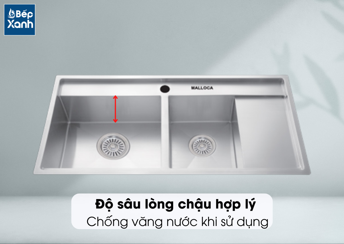 Độ sâu lòng chậu hợp lý chống văng nước của chậu MS-6305