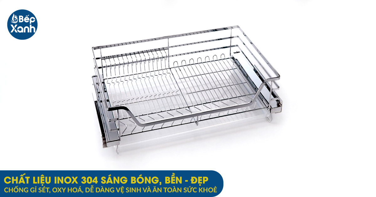Giá xoong nồi bát đĩa dẹt đa năng Eurogold EP70 cấu tạo từ inox 304 cao cấp