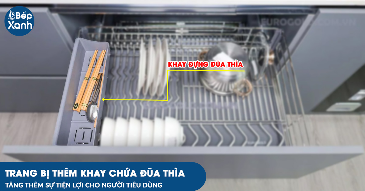 Tiện lợi hơn với khay chứa đũa thìa độc đáo từ Giá xoong nồi bát đĩa Eurogold EPV6070