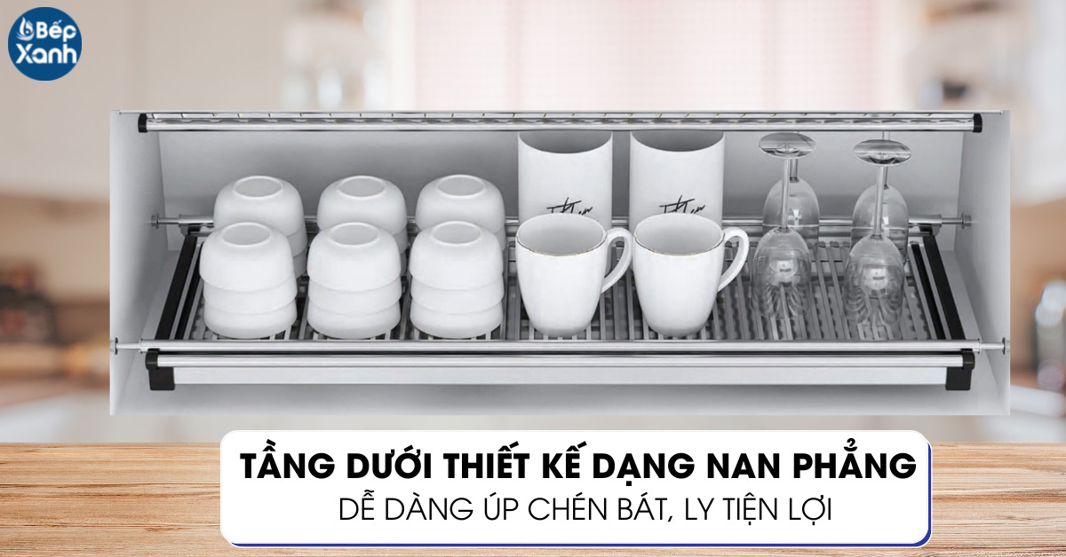 Giá bát cố định Eurogold EP160 tầng dưới dạng nan thẳng