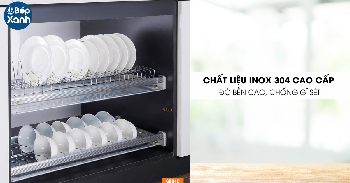 Kệ chén cố định tủ trên Garis GB04.70C chất liệu Inox 304 cao cấp