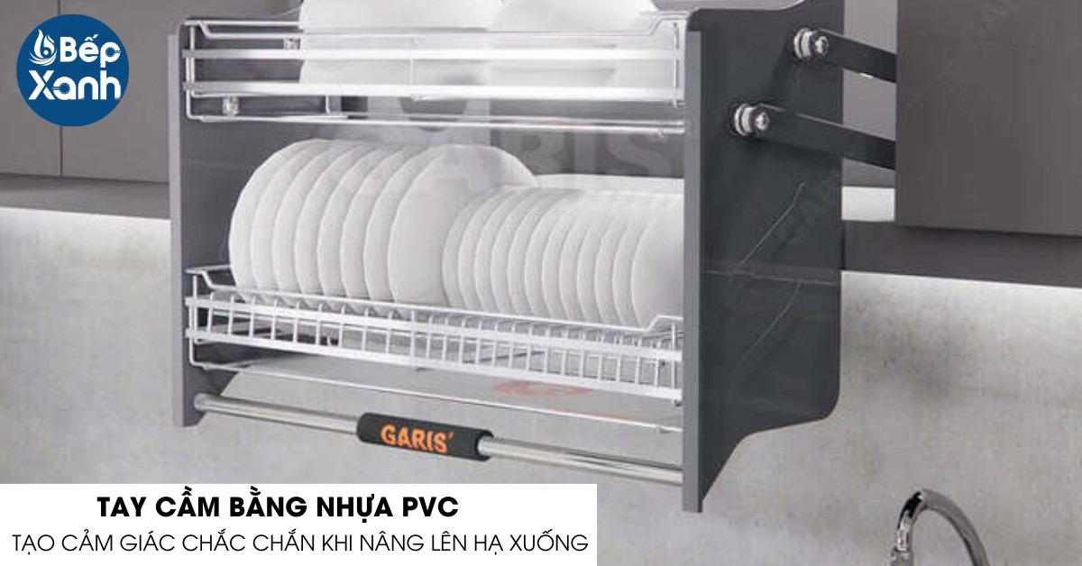 Giá bát đĩa nâng hạ Garis GL06.90C tay cầm bằng nhựa PVC