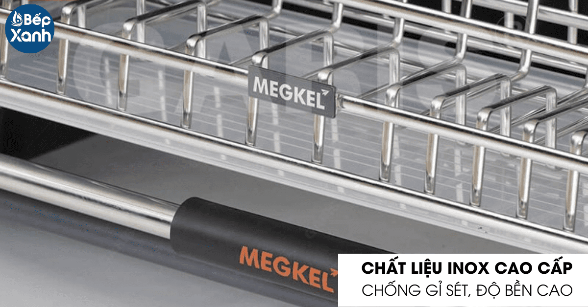 Kệ bát đĩa nâng hạ Garis ML06.80V chất liệu Inox cao cấp