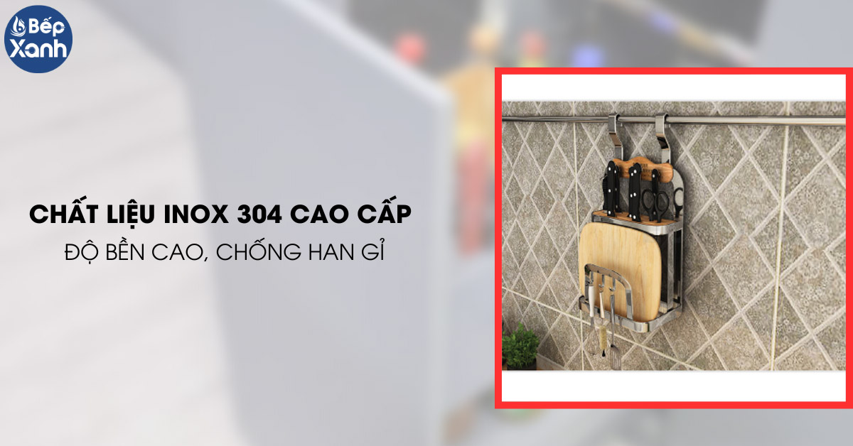 Giá để dao thớt treo ngoài inox 304 Eurogold EV228 chất liệu Inox 304 cao cấp