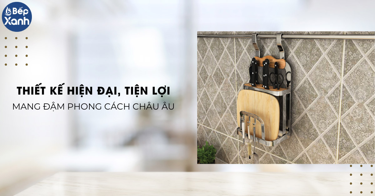Giá để dao thớt treo ngoài inox 304 Eurogold EV228 thiết kế hiện đại