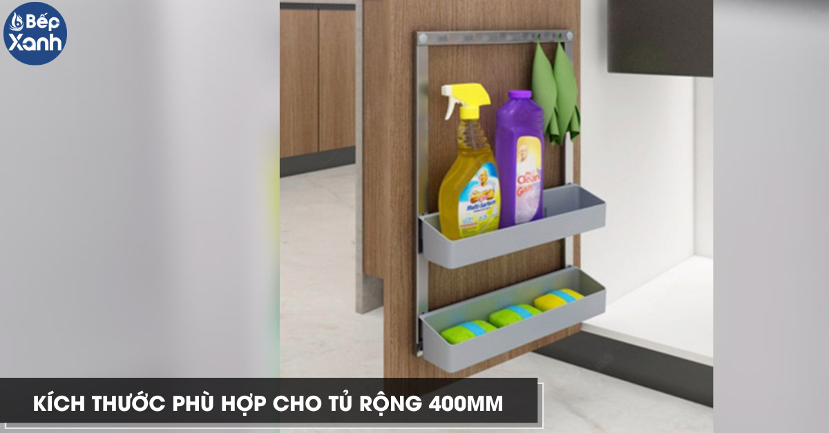 Kệ đựng chai lọ tẩy rửa Garis MU05.40 kích thước phù hợp tủ rộng 400mm