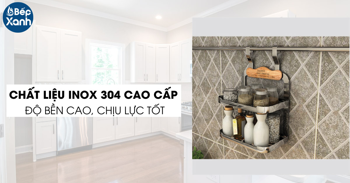 Giá gia vị treo ngoài 2 tầng Eurogold EV28 chất liệu Inox 304