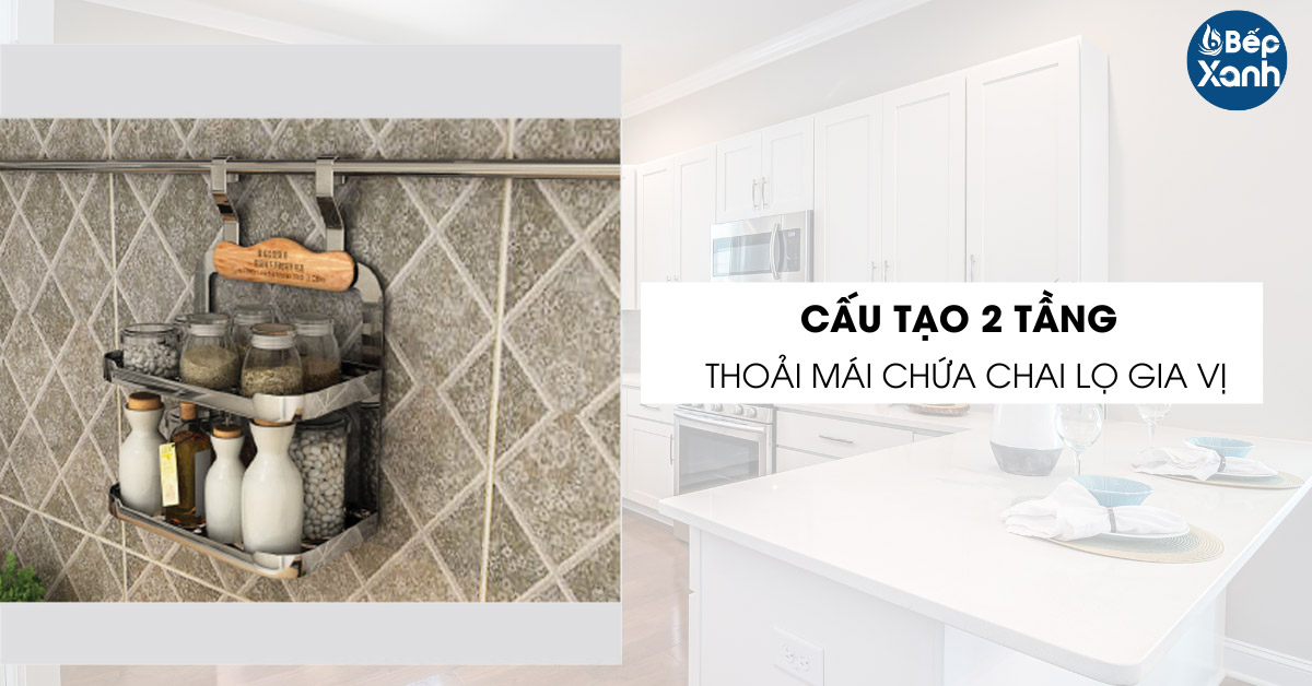 Giá gia vị treo ngoài 2 tầng Eurogold EV28 cấu tạo 2 tầng